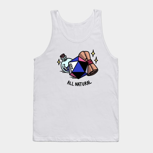 All Natural Gender fluid DnD D20 Tank Top by wobigon